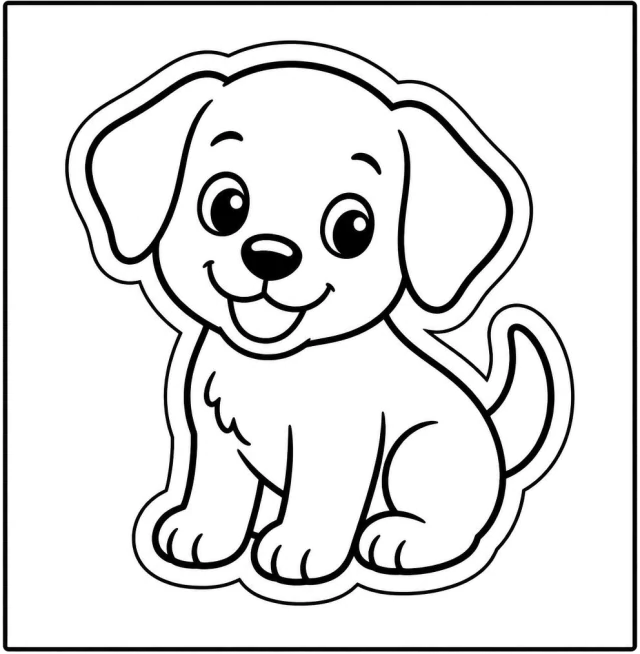 A bold, simple coloring page with open areas for young colorers