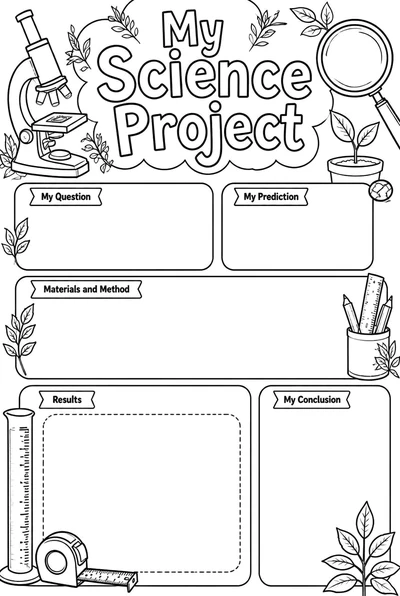 An outline layout for a student science project poster
