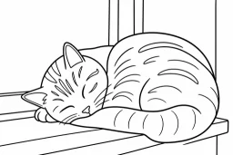 Coloring page of a cat