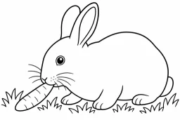 Coloring page of a rabbit