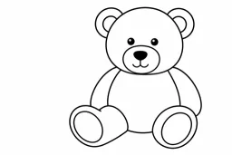 Coloring page of a teddy bear