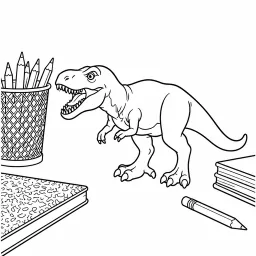 Coloring page of a dinosaur