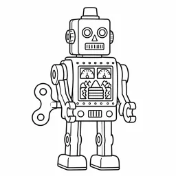 Coloring page of a robot
